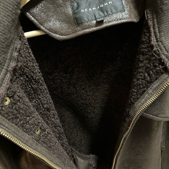 Vintage Sean John Fur Line Brown Leather Jacket Size XXL - Picture 5 of 7